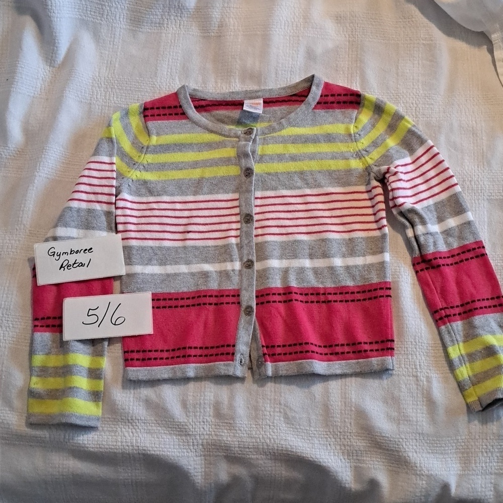 Gymboree girls size 5/6 striped button up cardigan